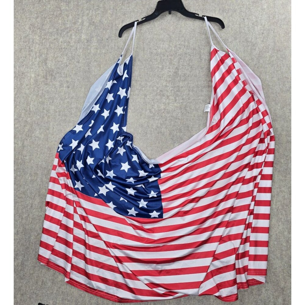 American Flag Womens Star & Striped Cover Up Dress Multicolor Size Large Rayon